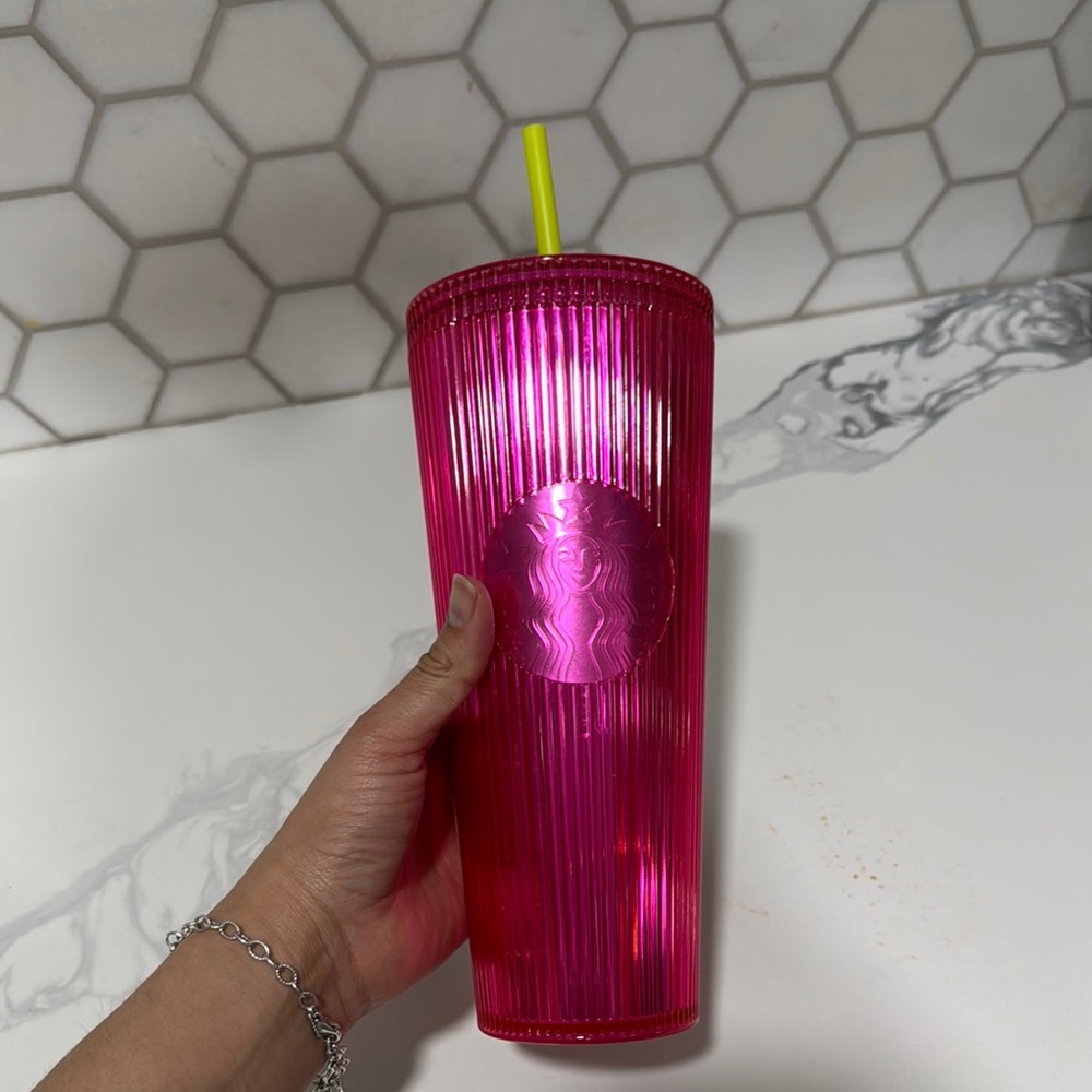 Starbucks Pink Tumbler with Straw